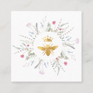 Vildblommor ram Queen Bee Fyrkantigt Visitkort