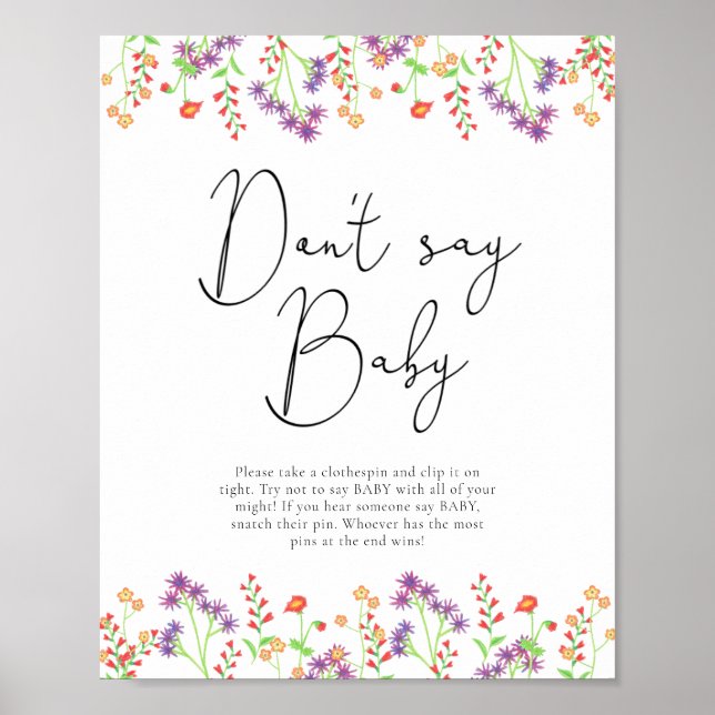 Vildblommor Säga inte baby Poster (Framsidan)
