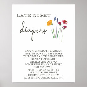 Vildblommor sent på natten Barnskor Poster