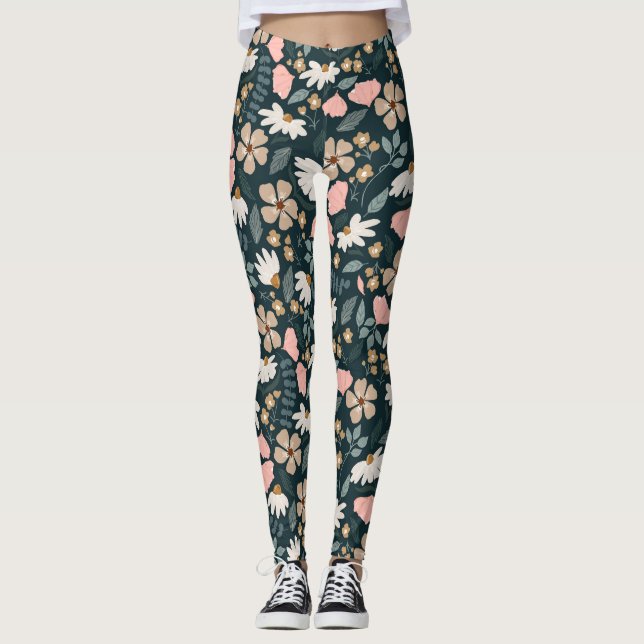 Vildblommotiv  leggings (Framsida)