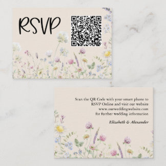 Vildblommsträdgård Varm jordton Bröllop RSVP Tilläggskort