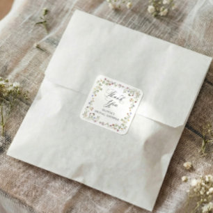 Vildblomning Vintage Blommig Bröllopsdusch Fyrkantigt Klistermärke