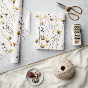 vildblomsäng,akvarell boho vilda blommor,förhandsg presentpapper