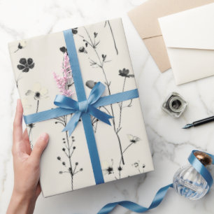 vildblomsäng,akvarell boho vilda blommor,förhandsg presentpapper