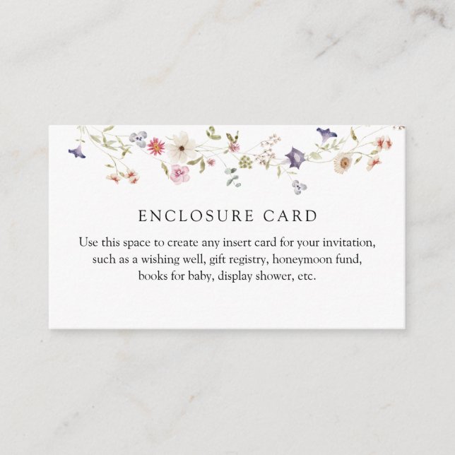 Vildblomsäng Anpassad Kuvertkort Tilläggskort (Framsida)