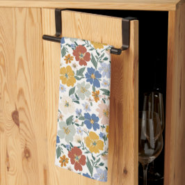 Vildblomsäng Boho-mönster Kökshandduk