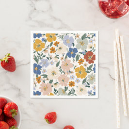 Vildblomsäng Boho-mönster Pappersservett