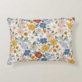 Vildblomsäng Boho-mönster Prydnadskudde