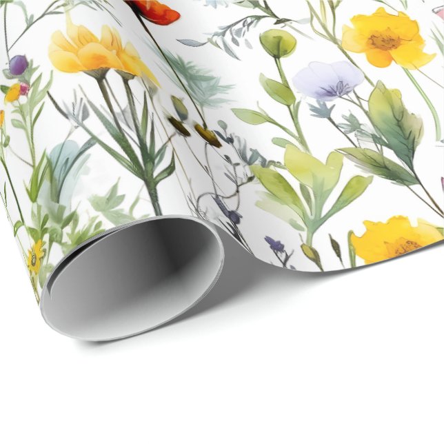 Vildblomsäng Botanisk Trädgård Blommar Stuga Presentpapper (Rullad Hörn)