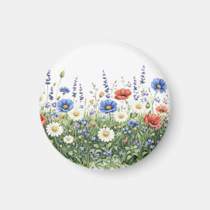 Vildblomsäng botanisk trädgård blommor magnet