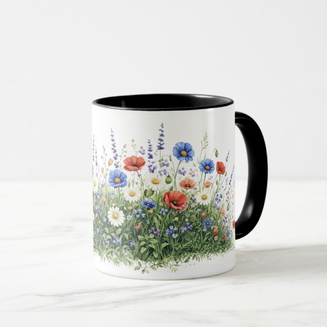 Vildblomsäng botanisk trädgård blommor mugg (Framsida höger)