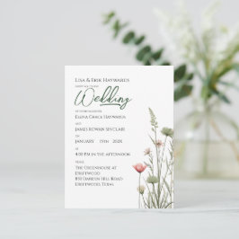 Vildblomsäng | Minimalistisk Boho Budgetbröllop Vykort