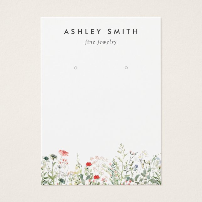 Vildblomsäng örhänge displaykort visitkort (Framsidan)