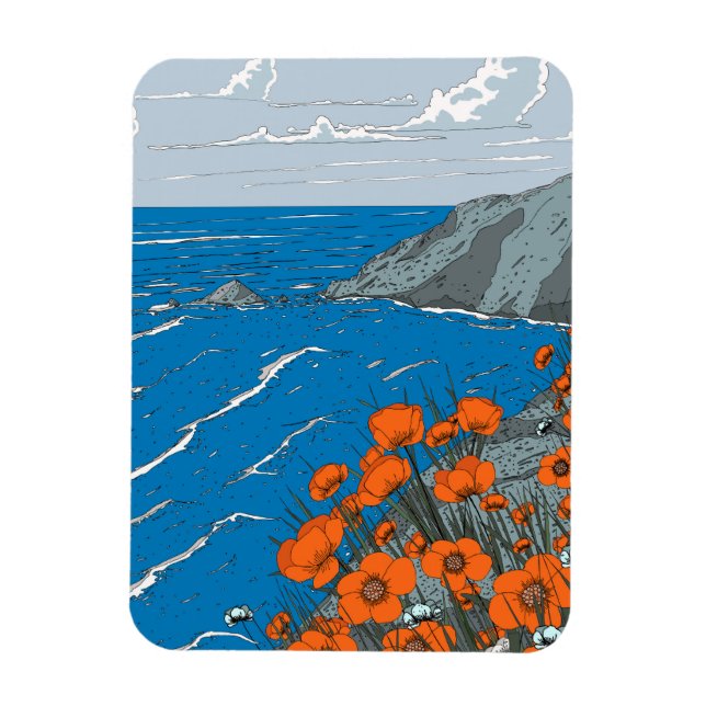 Vildblomsängslandskap  magnet (Vertikal)