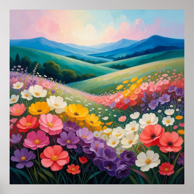 Vildblomsängslandskap 🌼 poster (Framsidan)
