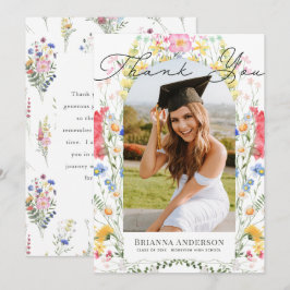 Vildblomsbåge Foto Examen Tacksamhetskort Inbjudningar