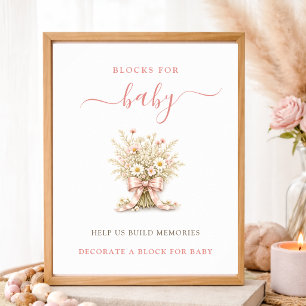 Vildblomsbåge Shower Aktivitetsblock för Bebis Poster