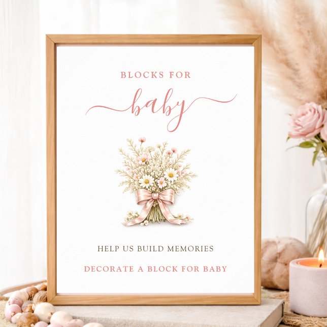 Vildblomsbåge Shower Aktivitetsblock för Bebis Poster (Skapare uppladdad)
