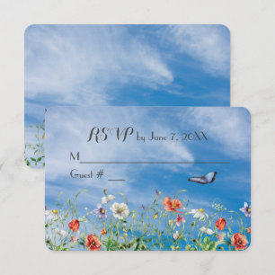 Vildblomsbröllop RSVP OSA Kort