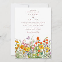 Vildblomsbröllopsinbjudan