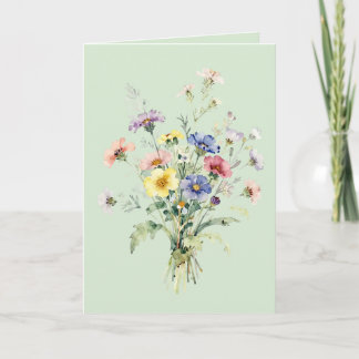 Vildblomsbukett i akvarell kort