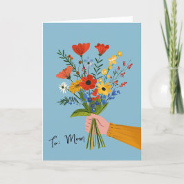 Vildblomsbukett Mors Dag Helgkort