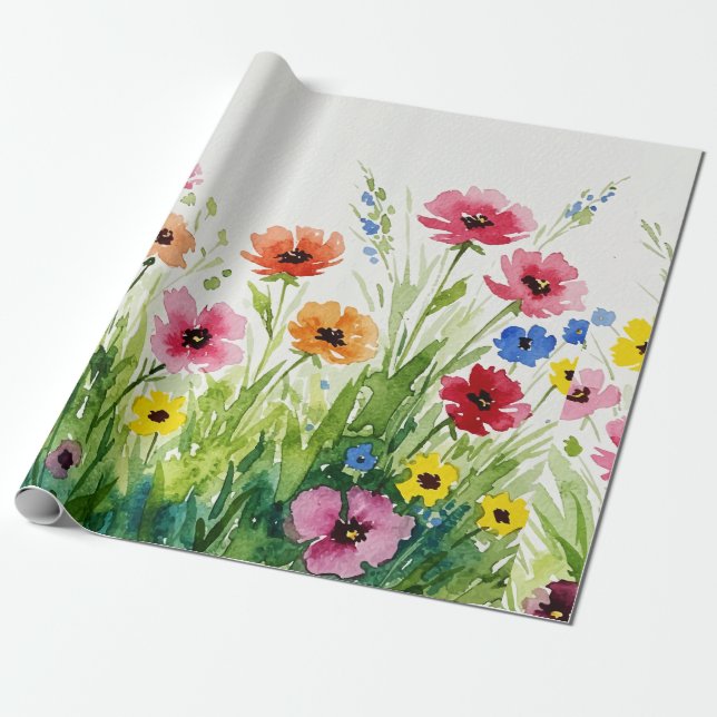 Vildblomsbukett Presentpapper (Utrullad)