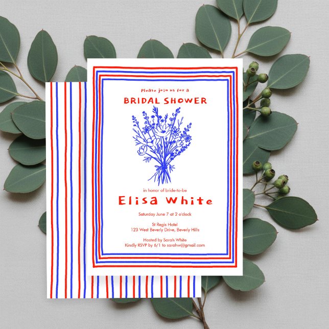 Vildblomsbukett Rustik Whimsisk Bröllopsdusch Inbjudningar (Wildflower Bouquet Rustic Whimsical Bridal Shower Invitation
)