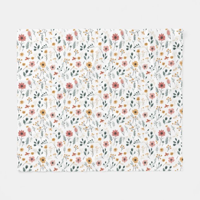 Vildblomsdoodle Fleecefilt (Framsidan (Horisontell))