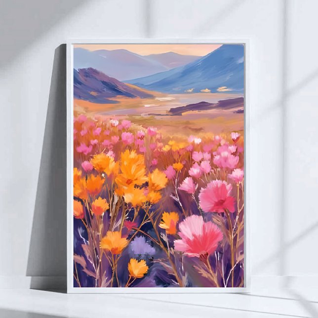 Vildblomsfält | Blommig landskapsmålning Poster (Skapare uppladdad)