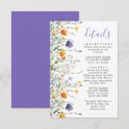 Vildblomsfältsbrölloppsdetaljer Tilläggskort