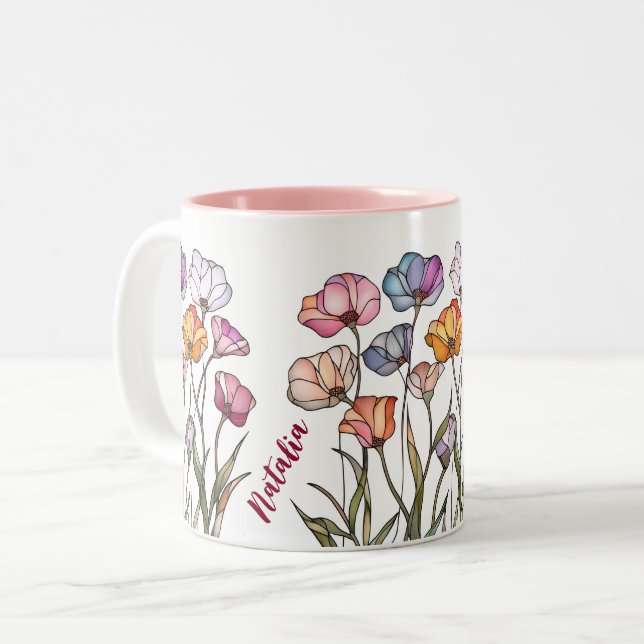 Vildblomsfärgat glas Två-Tonad mugg (Framsida vänster)