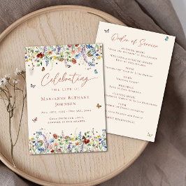 Vildblomsfirande av livets ordning för ceremonin program