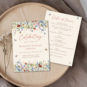 Vildblomsfirande av livets ordning för ceremonin program