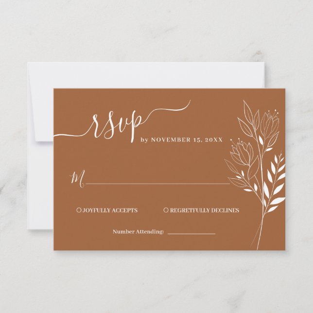 Vildblomsfölje Bröllops RSVP-kort OSA Kort (Framsida)