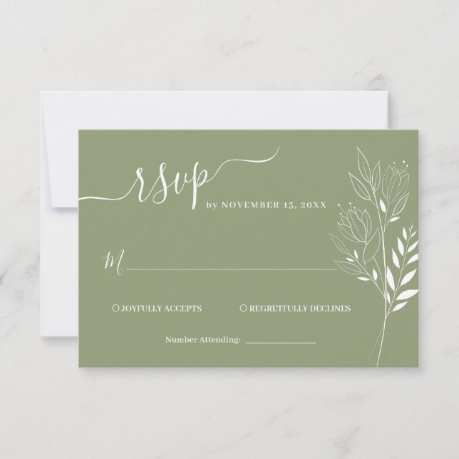 Vildblomsföljebryllop RSVP-kort OSA Kort (Framsida)