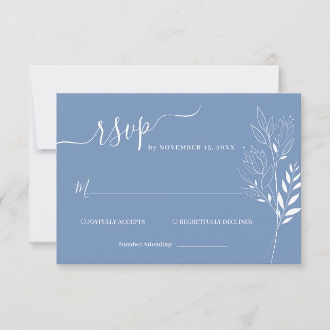 Vildblomsföljebryllop RSVP-kort OSA Kort (Framsida)
