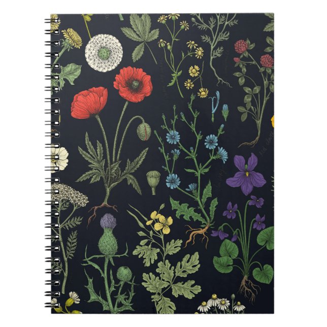 Vildblomskollage Anteckningsbok (Framsidan)