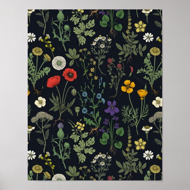 Vildblomskollage Poster (Framsidan)