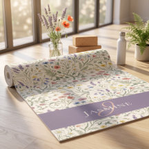 Vildblomsmonogram Namn Lila Akvarell
