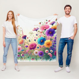 Vildblomsrapsodi Fleecefilt