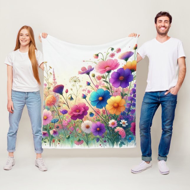 Vildblomsrapsodi Fleecefilt (På plats)