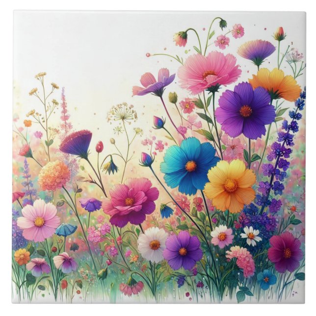 Vildblomsrapsodi Kakelplatta (Framsidan)