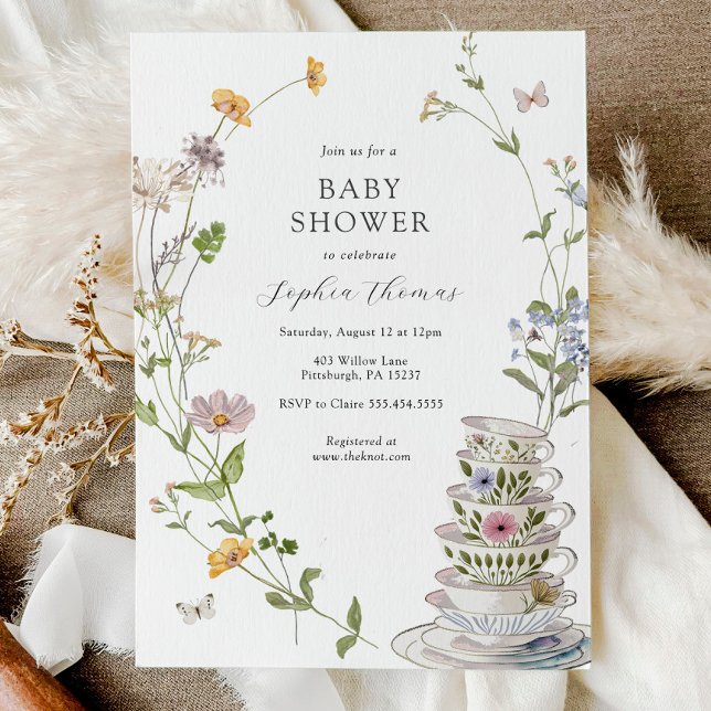 Vildblomste Baby Shower Inbjudningar (Skapare uppladdad)