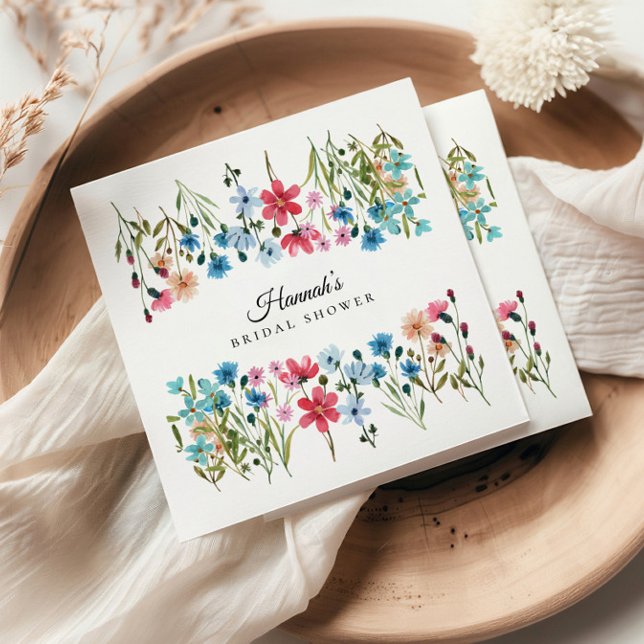 Vildblomster Kärlek i Blom Bröllopsfest Pappersservett (Skapare uppladdad)