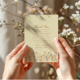 Vildblomster Kärlek Står I Knopp Bröllopsfest Tack Kort