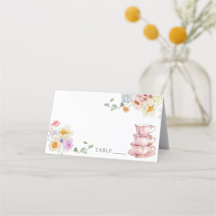 Vildblomster Tea Party Namnskyltar Placeringskort