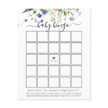 VildblomsterBee Baby Bingo-spelkort