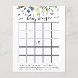 VildblomsterBee Baby Bingo-spelkort