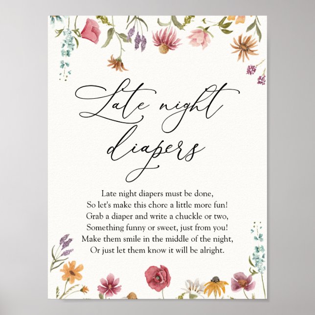 Vildblomsterlate Late Nattblöjor Poster (Framsidan)